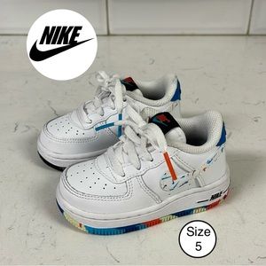 Nike Force 1 LV8 Baby/Toddler 5C Shoes “Swoosh Pack” DM7599-100 Worn 2x’s